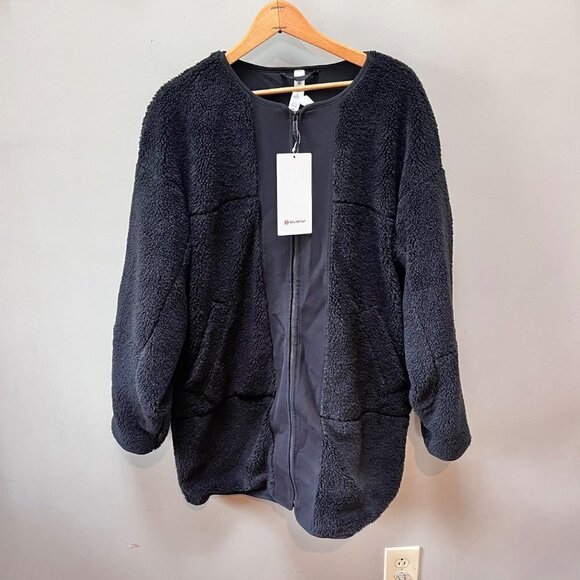 Lululemon Jackets & Blazers - NEW Lululemon Collarless Textured Fleece Full Zip-  Sz 12